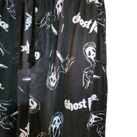 Ghost Face Sleep Pants Black & White Ghost Print Mens S - Picture 3 of 4